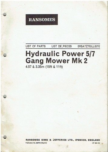 Ransomes hydraulic power - hydraulic,
